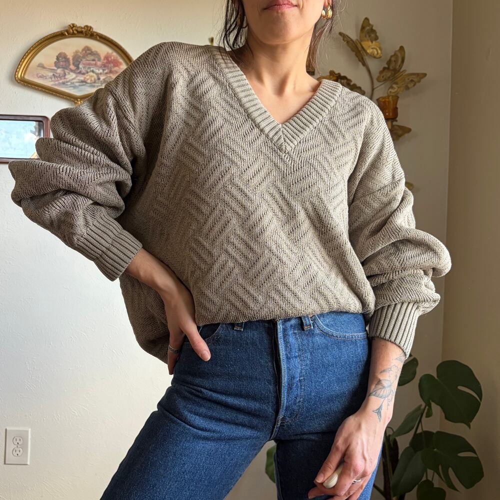 dunhill cotton v neck sweater